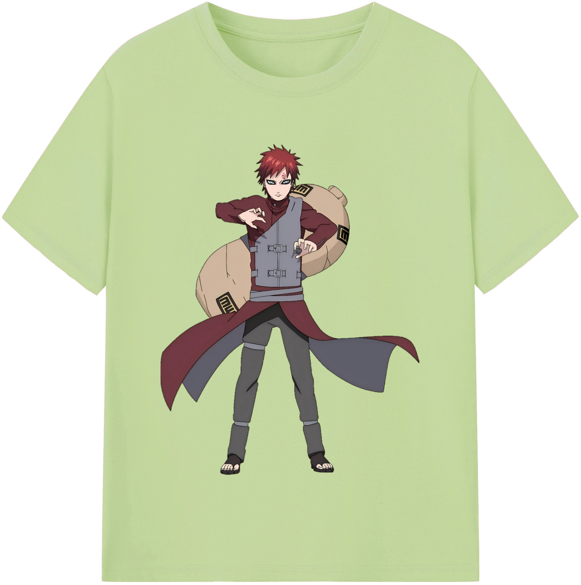 （画像用） NARUTO -ナルト- ガアラ Gaara 綿100％半袖Tシャツ（フロントプリント）